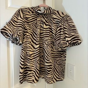Entro Black and Cream Zebra Print Blouse